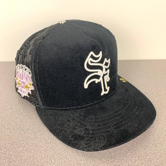 Dvniel Luu San Francisco Dreams Don't Sleep Black Corduroy Trucker Hat - Picture 3 of 16